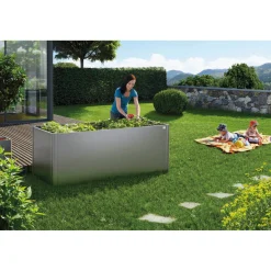 Biohort Højbede & Plantekasser > 1X1 HØJBED KVARTSGRÅ METALLIC 77 X 102 X 102 CM