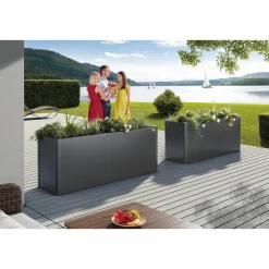 Biohort Højbede & Plantekasser > 2X1 HØJBED MØRKEGRÅ METALLIC 77 X 201 X 102 CM