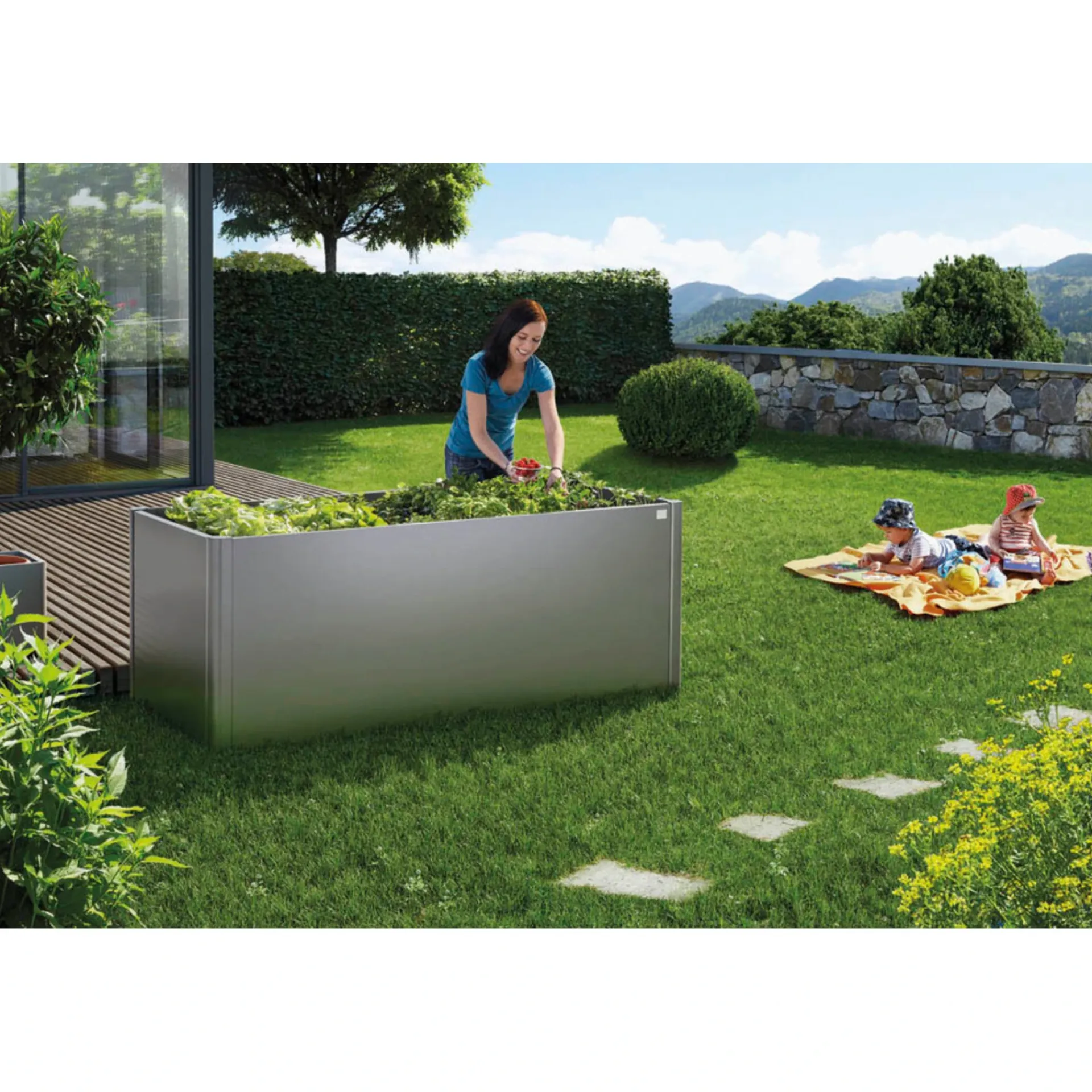 Biohort Højbede & Plantekasser > 2X1 HØJBED MØRKEGRÅ METALLIC 77 X 201 X 102 CM