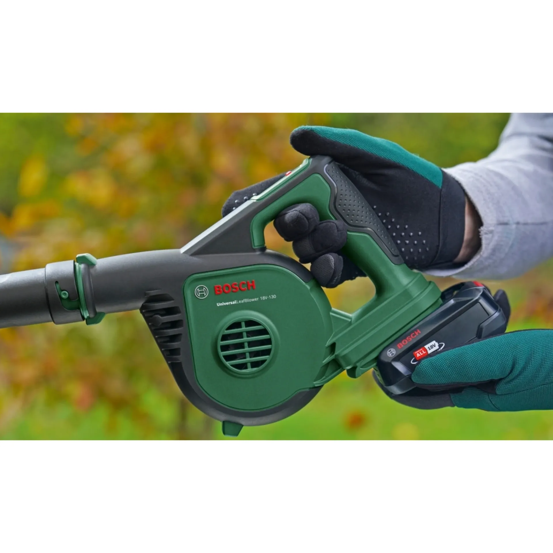 Bosch Løvsugere > UNIVERSAL UNIVERSALLEAFBLOWER LØVBLÆSER 18,0 V UDEN BATTERI OG LADER
