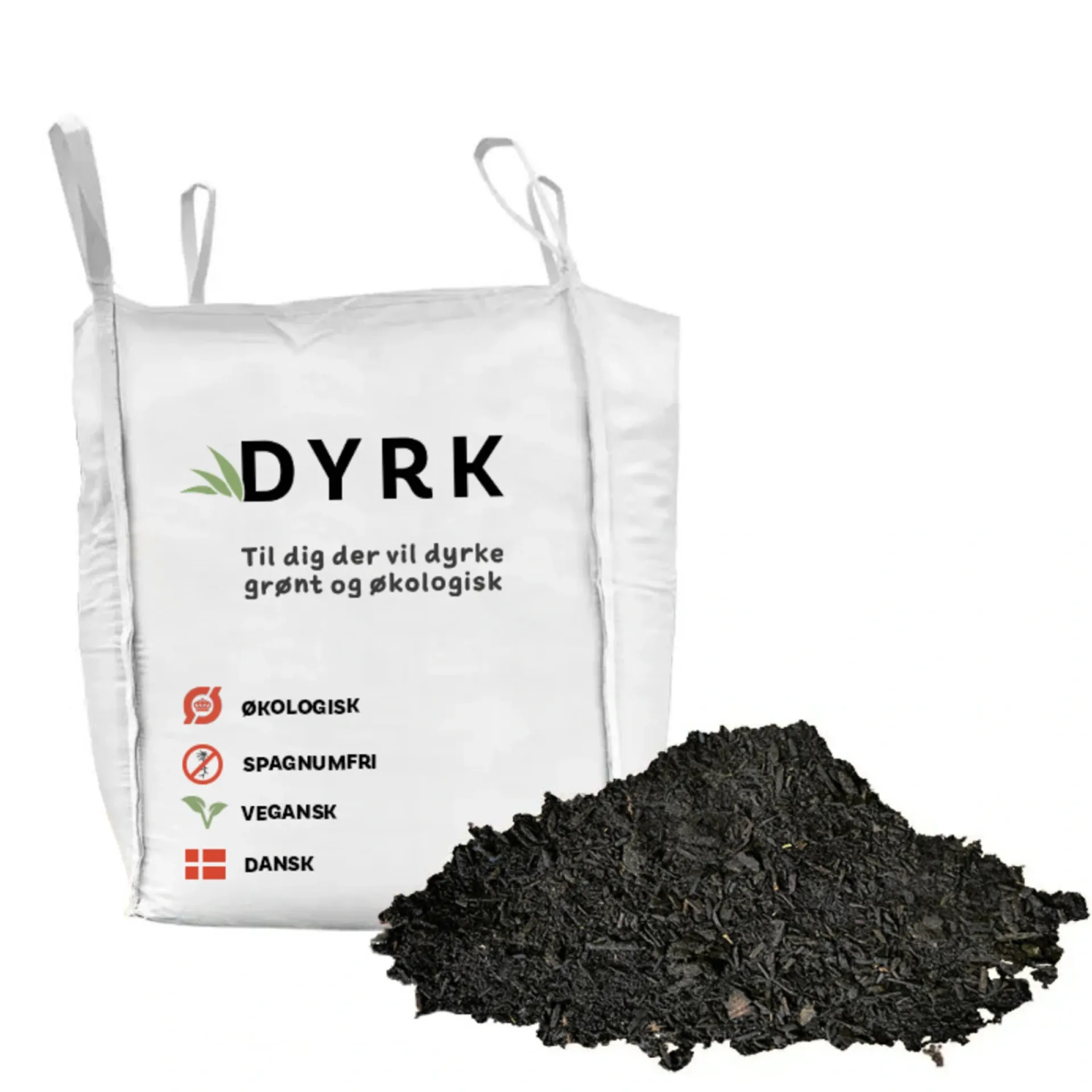 DYRK Bark > ØKOLOGÍSK OG SPAGNUMFRI BIGBAG PILEKOMPOST 1000 L