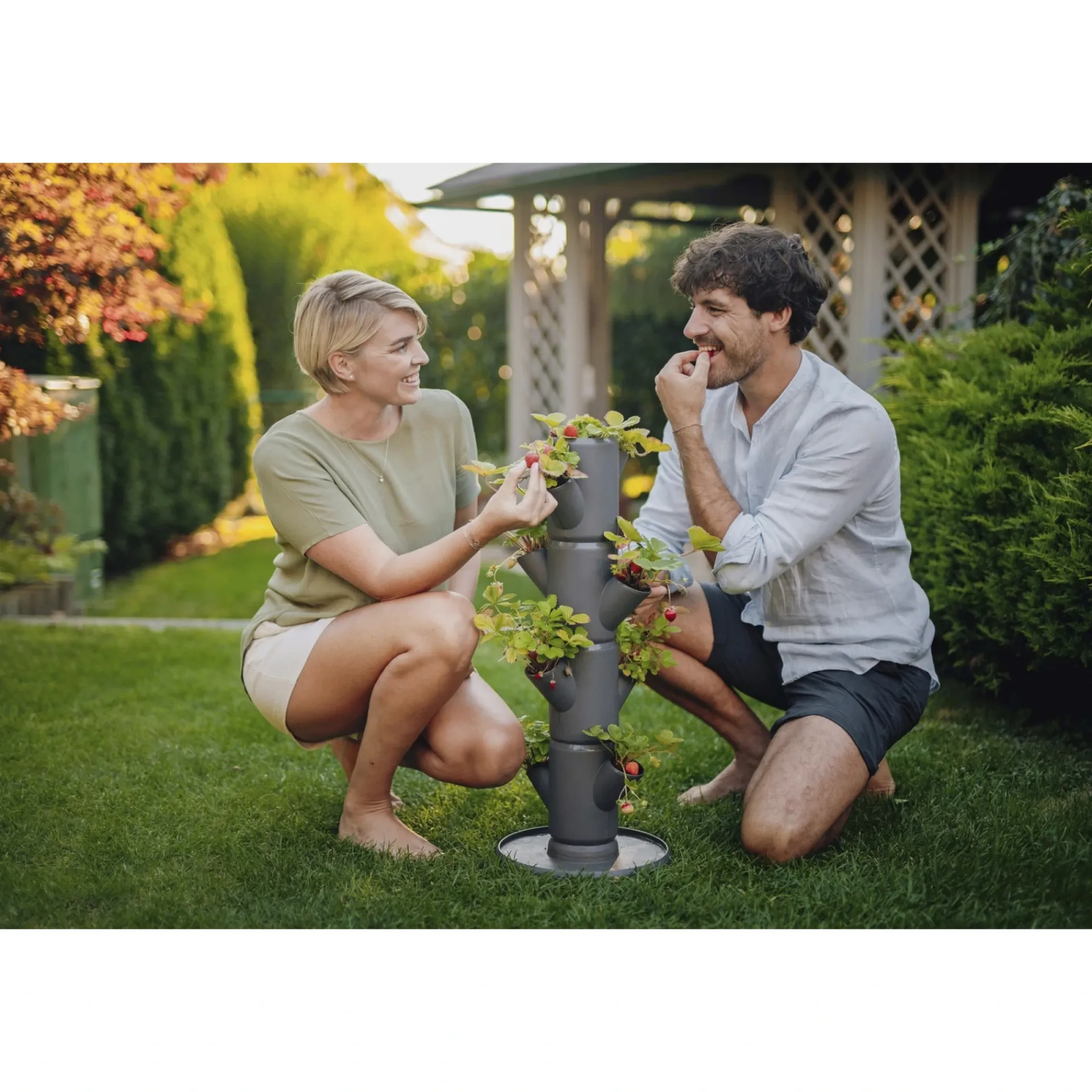 Garden Life Frø & Spiring > JORDBÆR PLANTEKASSE Ø32XH77 CM