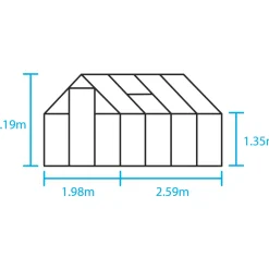 Halls Drivhuse > QUBE 68 DRIVHUS 3 MM HÆRDET GLAS HELE BANER SORT 5 M²