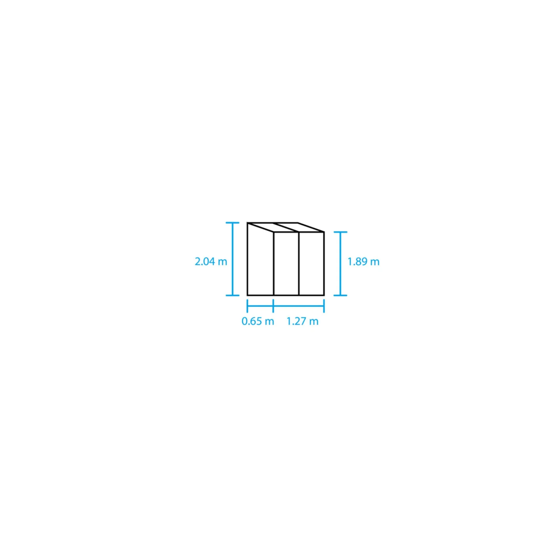 Halls Vægdrivhuse > QUBE LEAN-TO 24 VÆGDRIVHUS 3 MM HÆRDET GLAS SORT 0,9 M2