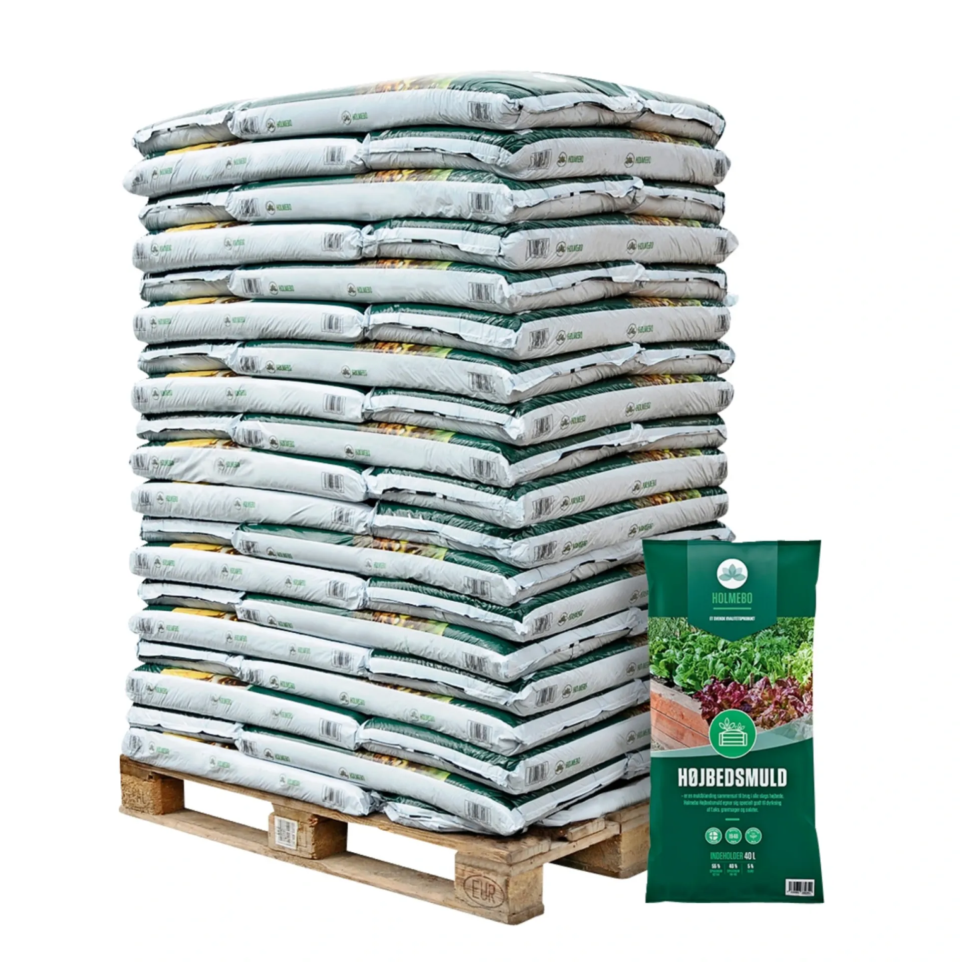 HOLMEBO Jord > 60 POSER Á 40 LTR HØJBEDSMULD 2400 L