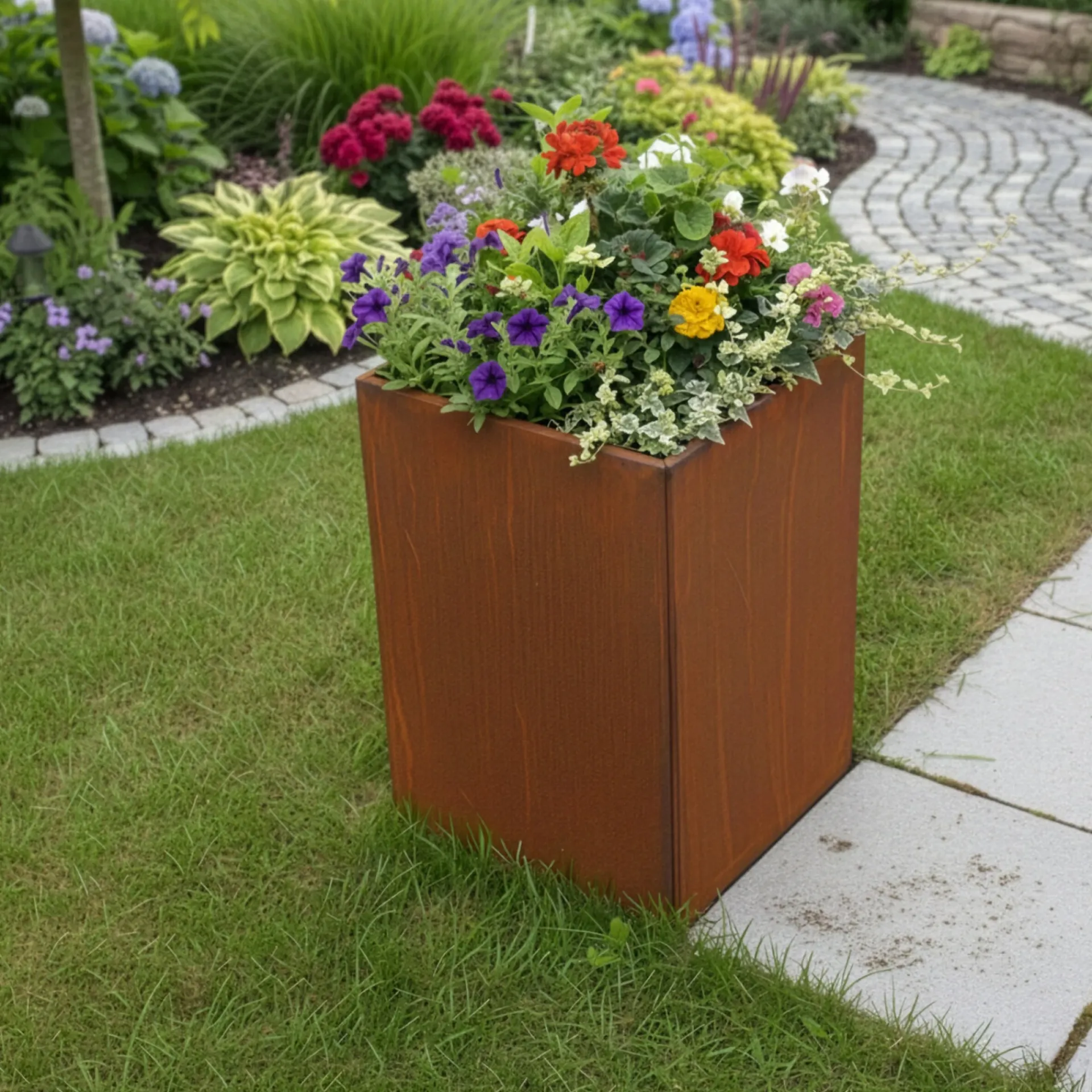 Hortus Højbede & Plantekasser > 210-903 MED BUND HØJBED RUST PATINA 60 X 40 X 40 CM