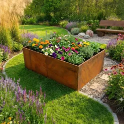 Hortus Højbede & Plantekasser > 210-900 UDEN BUND HØJBED RUST PATINA 40 X 120 X 80 CM