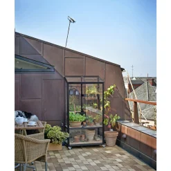 Juliana Vægdrivhuse > CITY GREENHOUSE VÆGDRIVHUS 4 MM HÆRDET GLAS HELE BANER SORT 0,32 M2