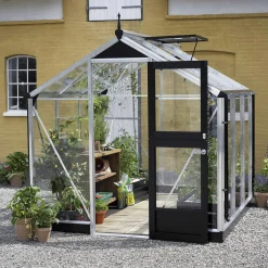 Juliana Drivhuse > COMPACT DRIVHUS EKSKL. SOKKEL 3 MM HÆRDET GLAS HELE BANER ALU 5 M²
