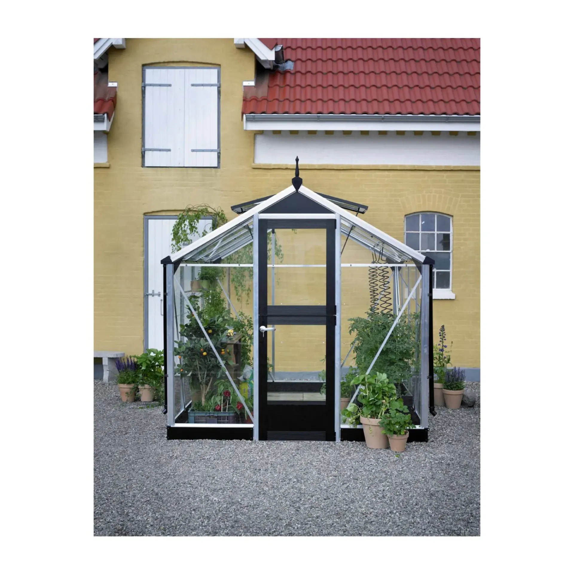 Juliana Drivhuse > COMPACT EKSKL. SOKKEL DRIVHUS 3 MM HÆRDET GLAS HELE BANER ALU 8,2 M2