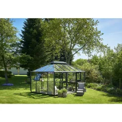 Juliana Orangerier > GRAND OASE ORANGERI 3 MM HÆRDET GLAS HELE BANER ANTRACIT 13 M²