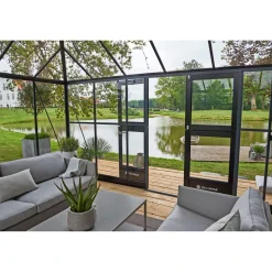 Juliana Orangerier > GRAND OASE ORANGERI 3 MM HÆRDET GLAS HELE BANER ANTRACIT 18,8 M2