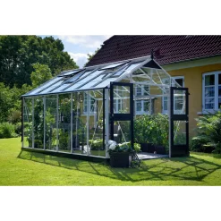 Juliana Drivhuse > PREMIUM EKSKL. SOKKEL DRIVHUS 3 MM HÆRDET GLAS HELE BANER ALU 13 M²