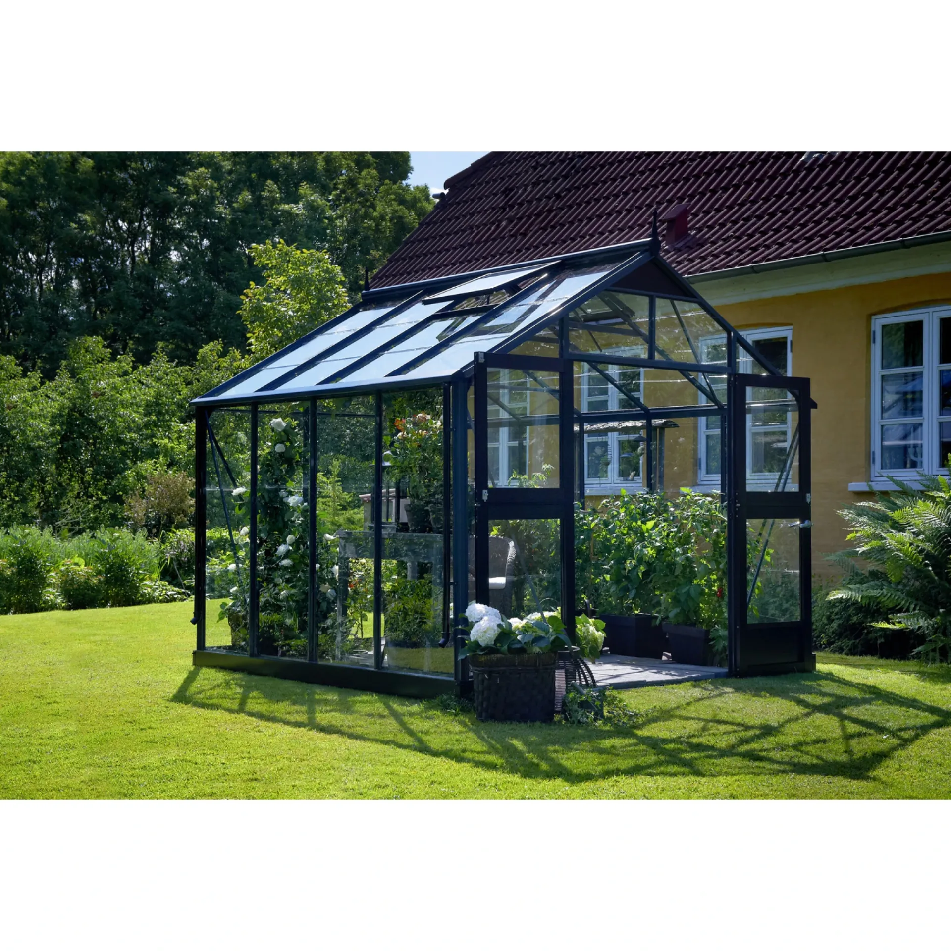 Juliana Drivhuse > PREMIUM EKSKL. SOKKEL DRIVHUS 10 MM POLY ANTRACIT 8,8 M2