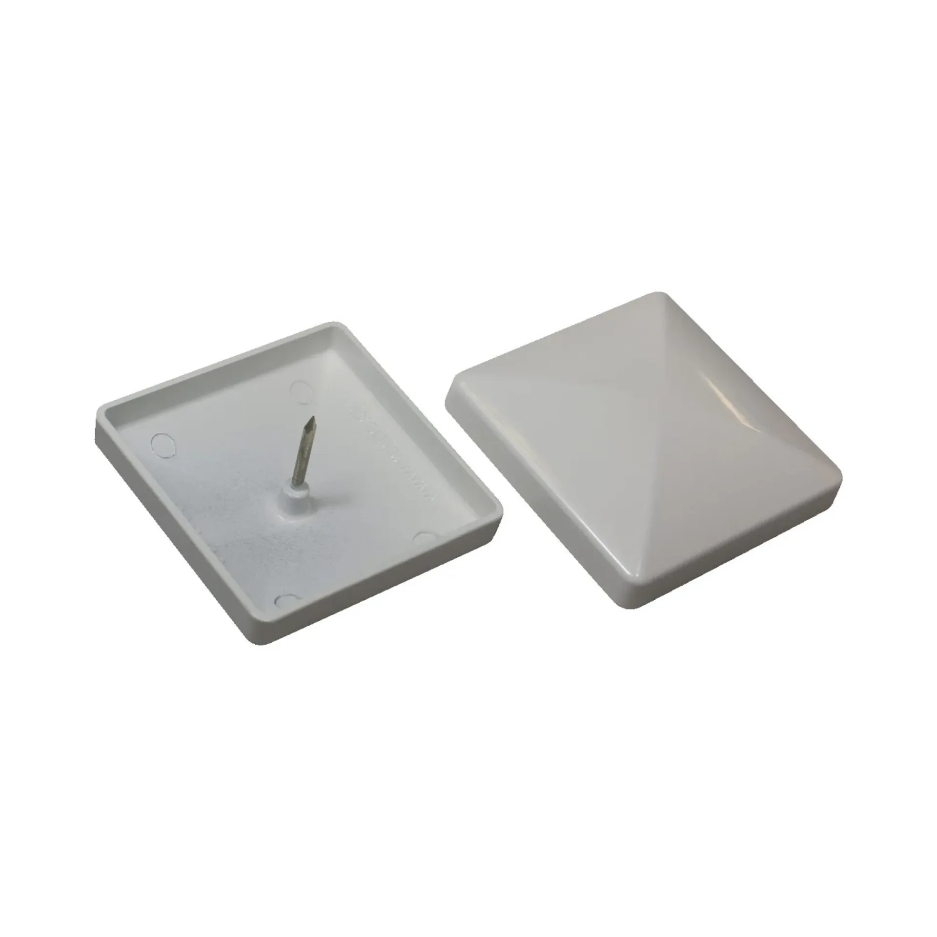 Kokille Stolper & Pæle > CAP 76 STOLPEHAT ALUMINIUM HVID 76 X 76 MM