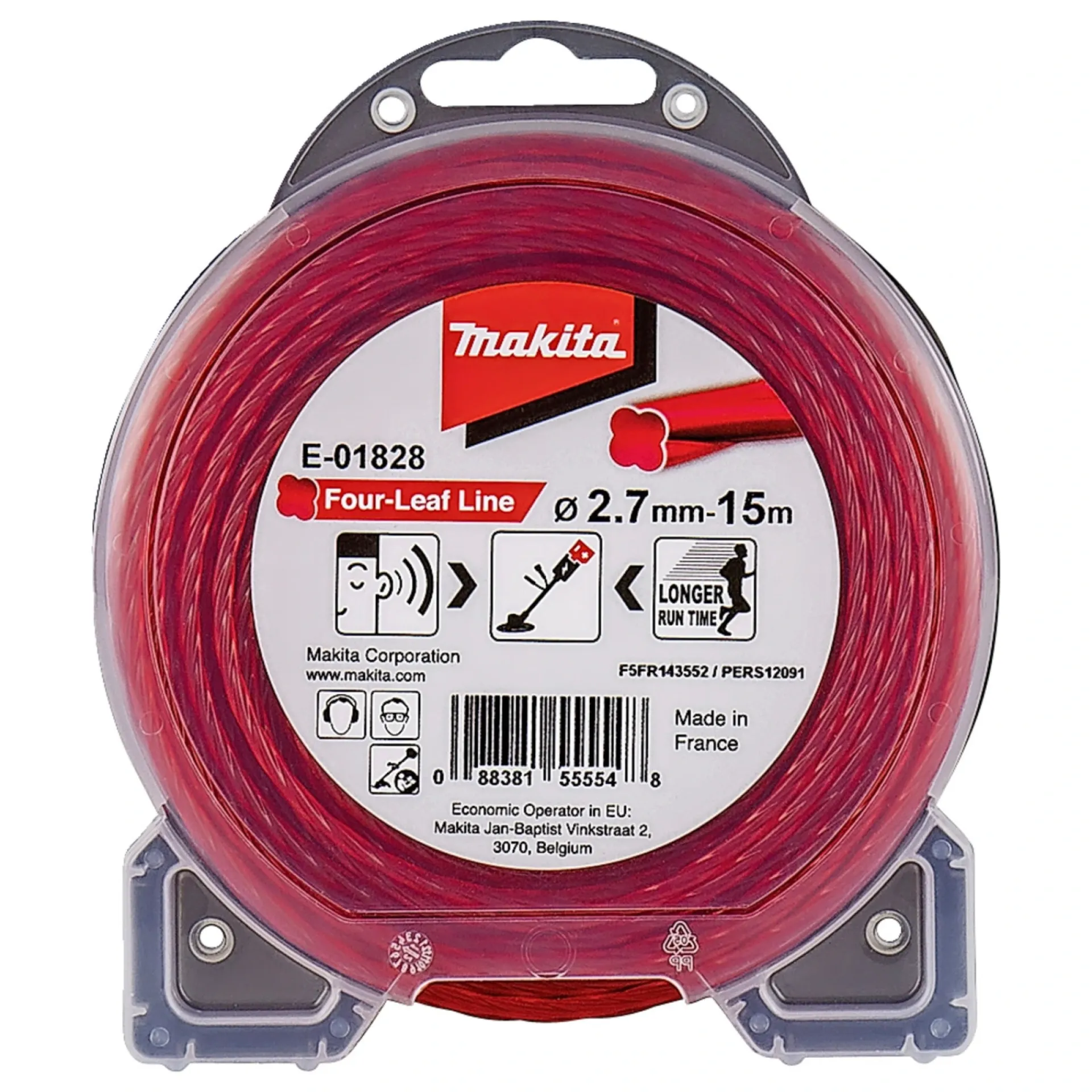 Makita Tilbehør Havemaskiner > FOUR-LEAF E-01828 RØD TRIMMERTRÅD