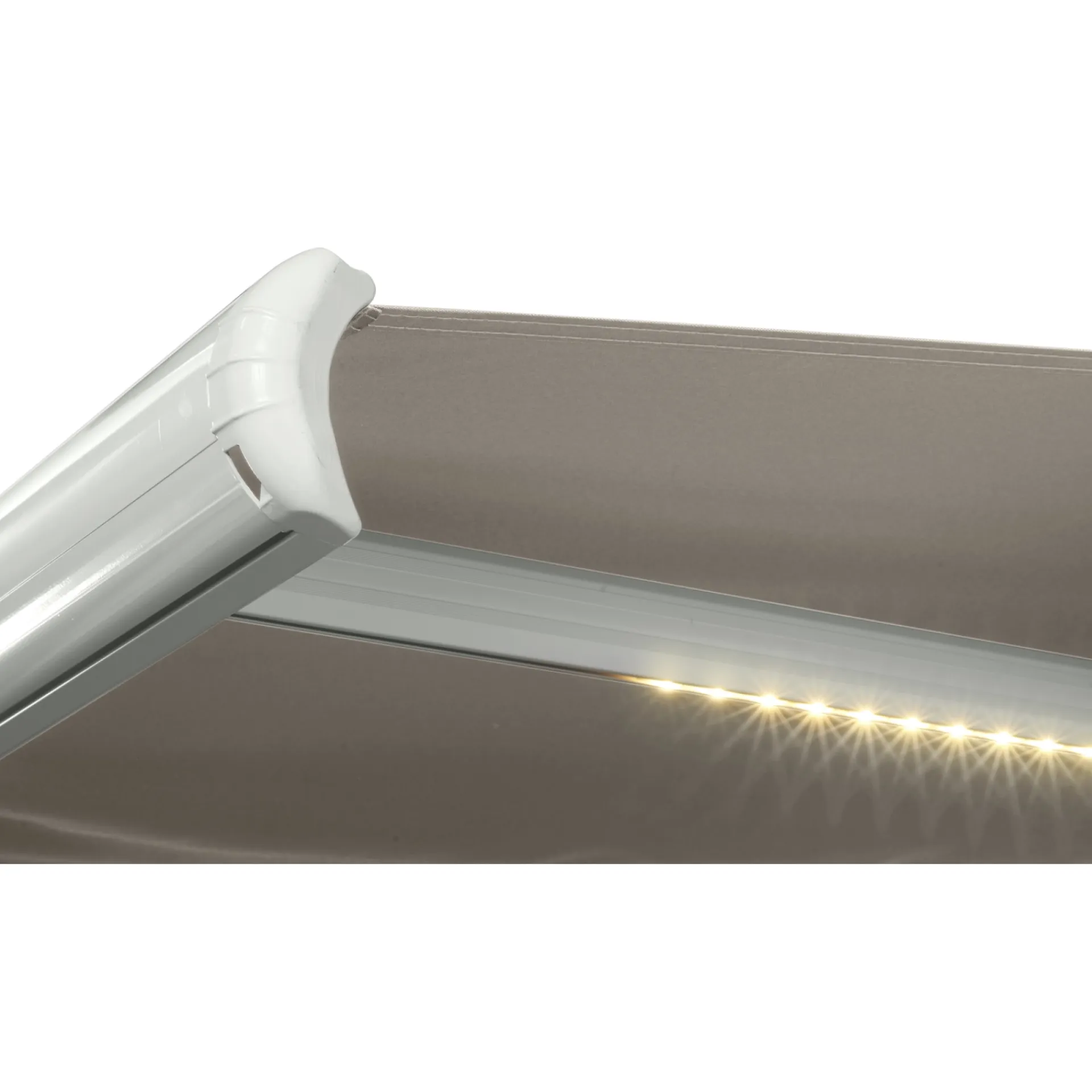 Outfit Parasoller & Markiser > LIANA M/LED MARKISE M/MOTOR TAUPE/HVID 480 CM