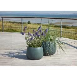 Outrium Havekrukker > CALI HAVEKRUKKE FIBERCEMENT SORT/GRØN Ø55XH37CM