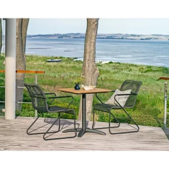 Outrium Cafesæt > FARO/BILBAO MED 2 STOLE CAFESÆT NATUR/ANTRACITGRÅ