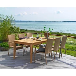 Outrium Havemøbelsæt > GILI/NAPOLI MED 6 STOLE HAVEMØBELSÆT TEAK/NATUR