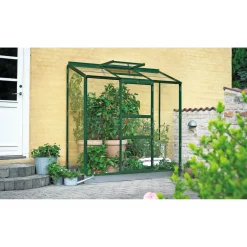 Outrium Vægdrivhuse > VÆGDRIVHUS 3 MM DELT GLAS GRØN 1,3 M2
