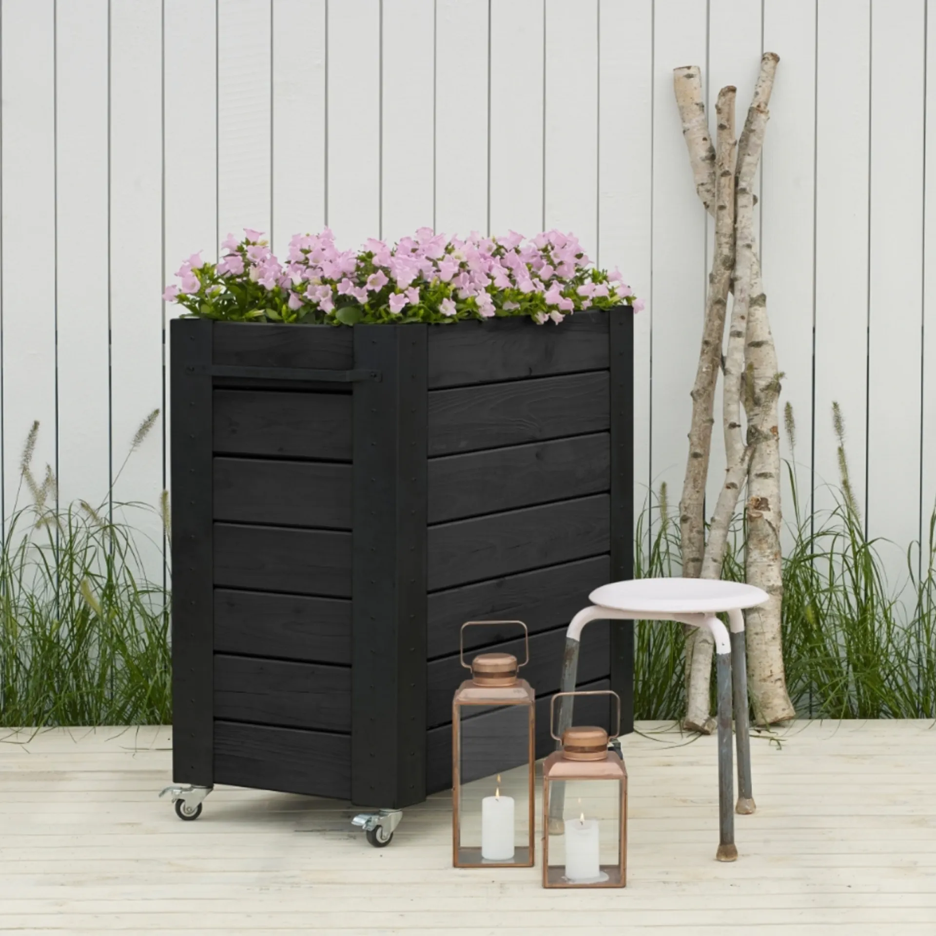 Plus Højbede & Plantekasser > BLOMSTERKASSE SORT 95 X 50 X 87 CM