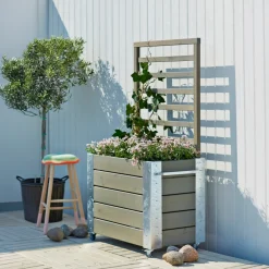 Plus Højbede & Plantekasser > CUBIC BLOMSTERRUMDELER GRÅBRUN 155 X 87 X 50 CM