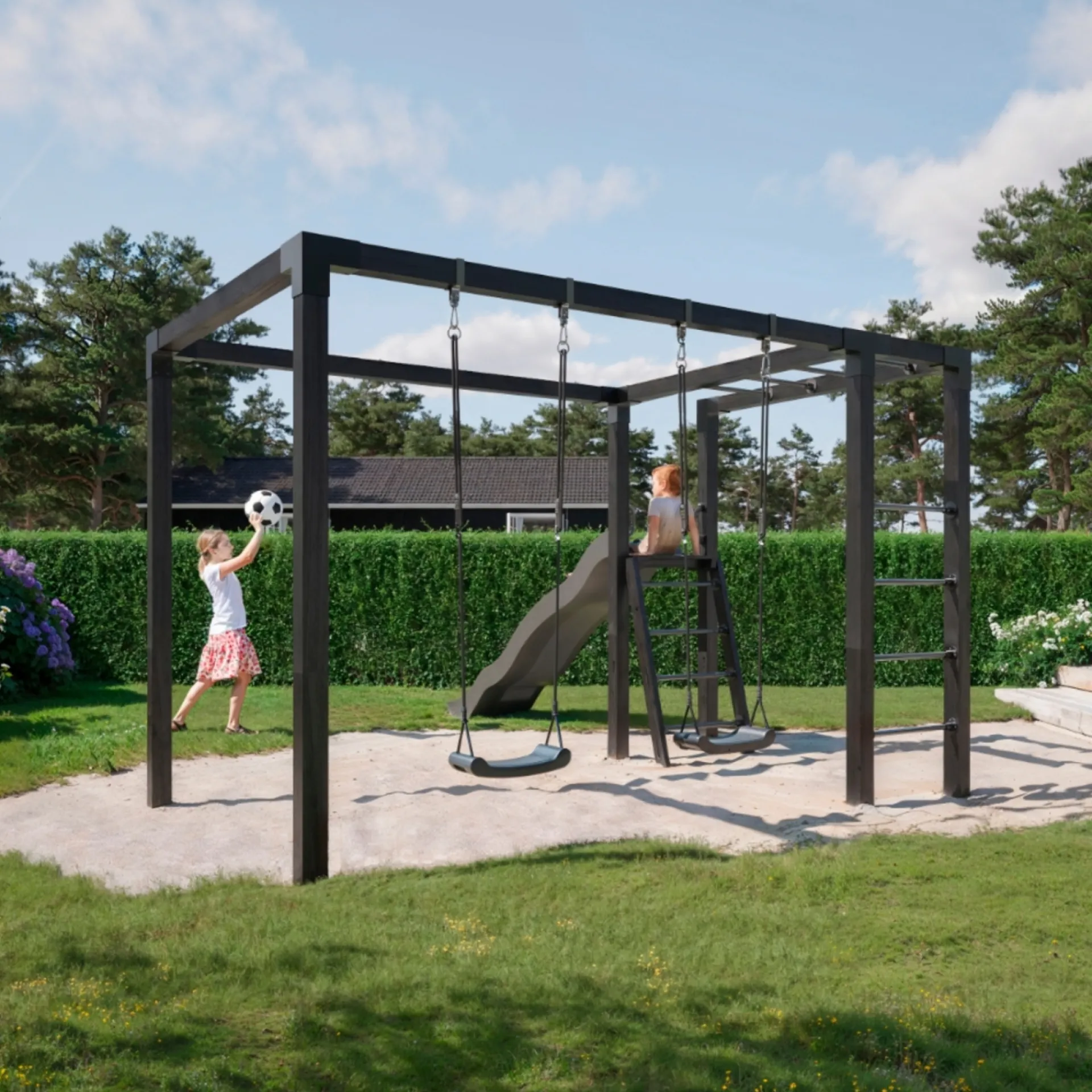 Plus Udendørs Træning > GYNGESTATIV 208 X 198 X 340 CM SORT