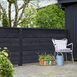 Plus Træhegn > KLINK PROFILHEGN TRYKIMPRÆGNERET OG GRUNDMALET SORT 174 X 129 CM