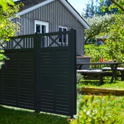 Plus Træhegn > NOSTALGI HEGN FUNGICIDBEHANDLET & GRUNDMALET 2 GANGE SORT 90 X 180 CM