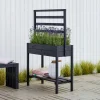 Plus Højbede & Plantekasser > PÅ BEN MED ESPALIER BLOMSTERKASSE SORT 137 X 37 X 88 CM