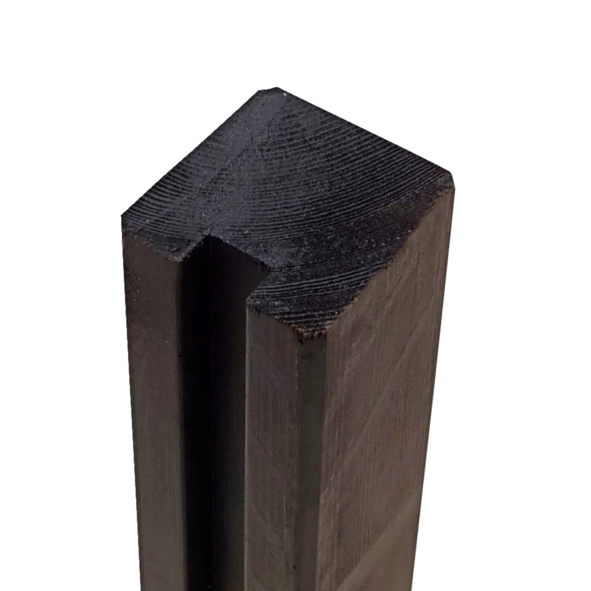 Plus Stolper & Pæle > PROFILSTOLPE M/1 SPOR TRYKIMP. GRUNDMALET SORT 9 X 9 X 268 CM