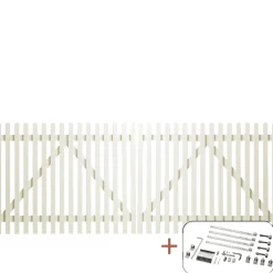 Plus Træhegn > RETRO LÅGE FUNGICIDBEHANDLET OG GRUNDMALET 2 GANGE HVID 300 X 120 CM