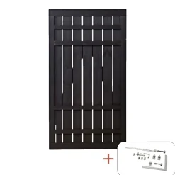 Plus Træhegn > RUSTIK LÅGE FUNGICIDBEHANDLET OG GRUNDMALET 2 GANGE SORT 100 X 180 CM