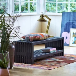 Plus Havebænke > RUSTIK TRALLEBÆNK SORT 138 CM