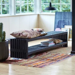 Plus Havebænke > RUSTIK TRALLEBÆNK SORT 218 CM