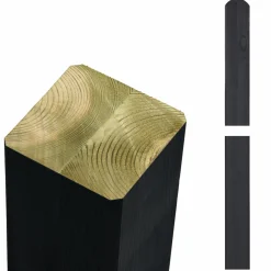 Plus Stolper & Pæle > STOLPE OMLIMET TRYKIMPRÆGNERET NTR KL. A OG GRUNDMALET SORT 9 X 9 X 268 CM