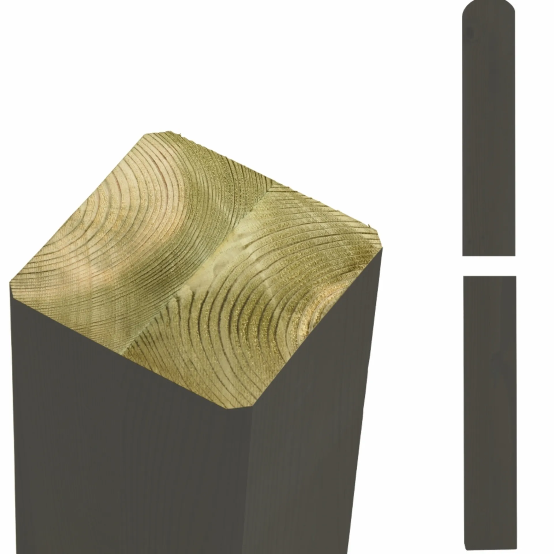 Plus Stolper & Pæle > STOLPE TRYKIMPRÆGNERET NTR KL. A OG GRUNDMALET UMBRAGRÅ 9 X 9 X 98 CM