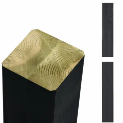 Plus Stolper & Pæle > STOLPE TRYKIMPRÆGNERET NTR KL. A OG GRUNDMALET SORT 9 X 9 X 298 CM