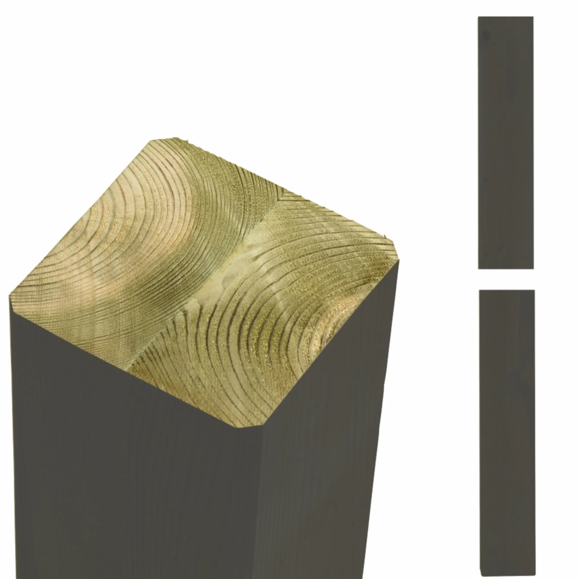 Plus Stolper & Pæle > STOLPE TRYKIMPRÆGNERET NTR KL. A OG GRUNDMALET UMBRAGRÅ 9 X 9 X 98 CM