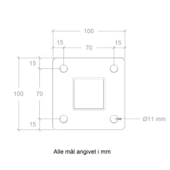 Plus Stolper & Pæle > STOLPE VARMGALVANISERET STÅL 4.50 X 4.50 X 132 CM