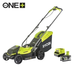 Ryobi Plæneklippere > RLM18X33B50 PLÆNEKLIPPER AKKU 18V MED BATTERI OG LADER