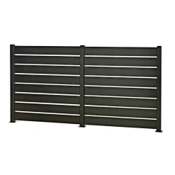 Skagen Systemhegn > SYSTEMHEGN PANEL SORT ALUMINIUM 0.60 X 92 X 86 CM