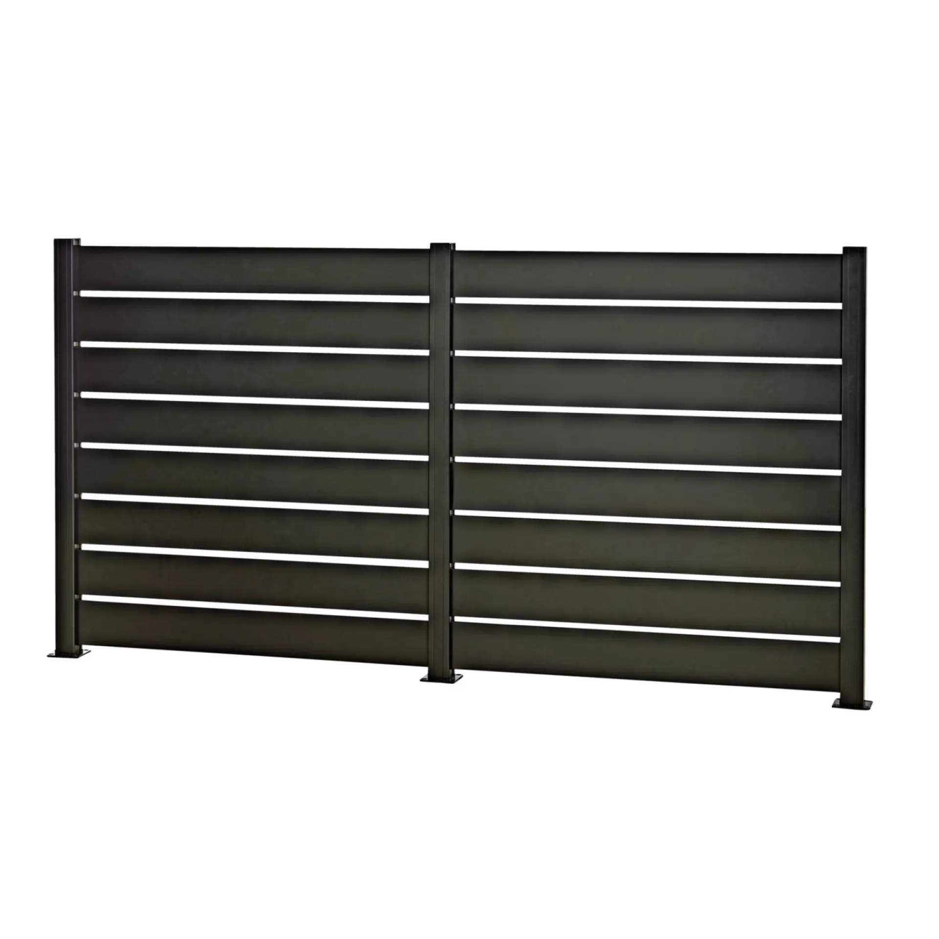 Skagen Systemhegn > SYSTEMHEGN PANEL SORT ALUMINIUM 0.60 X 92 X 86 CM