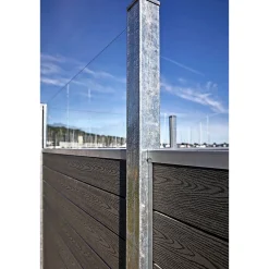 Wimex Komposithegn > FUR CLASSIC V-PROFIL M/GLAS HEGNSFAG KOKSGRÅ 189.50 X 140 CM