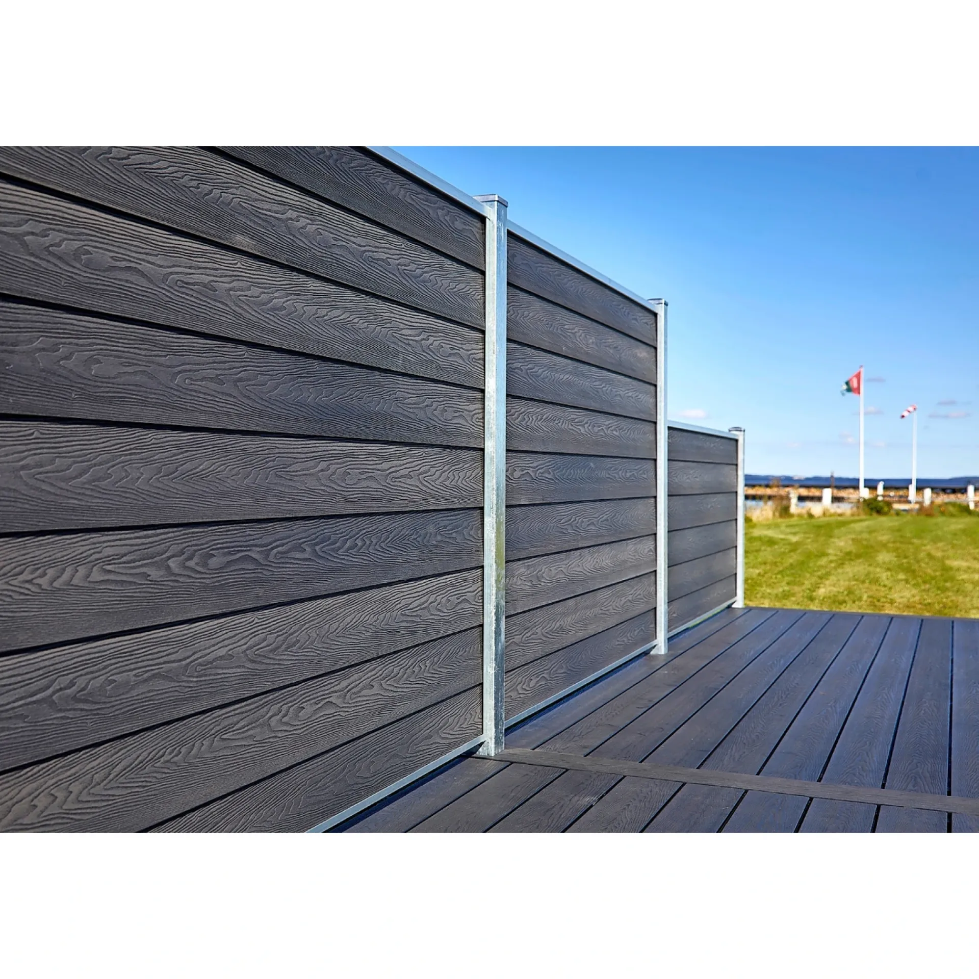 Wimex Komposithegn > GLYNGØRE A-PROFIL HEGNSFAG SORT 189.30 X 90 CM